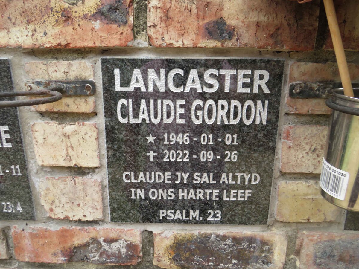 LANCASTER Claude Gordon 1946-2022