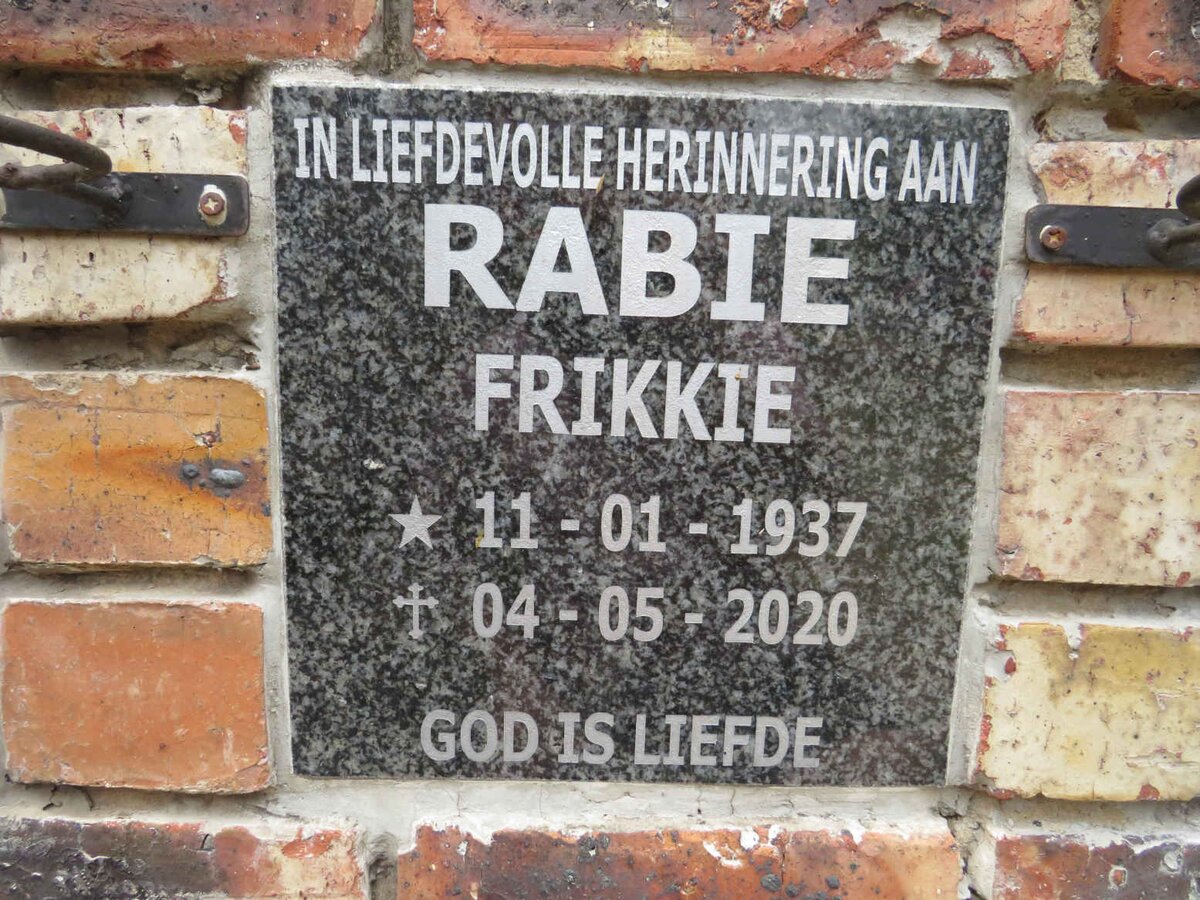 RABIE Frikkie 1937-2020