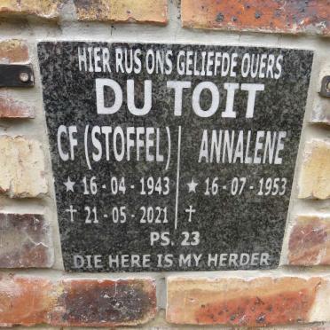 TOIT C.F., du 1943-2021 & Annalene 1953-