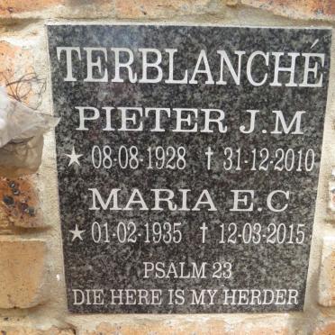 TERBLANCHE Pieter J.M. 1928-2010 & Maria E.C. 1935-2015