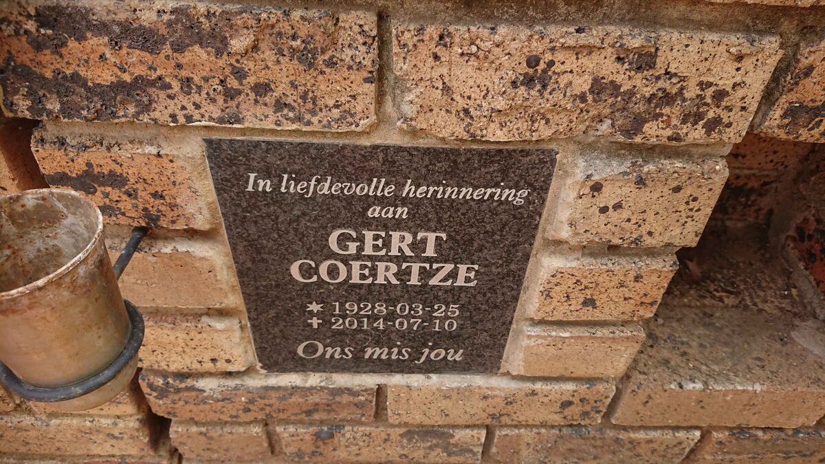 COERTZE Gert 1928-2014