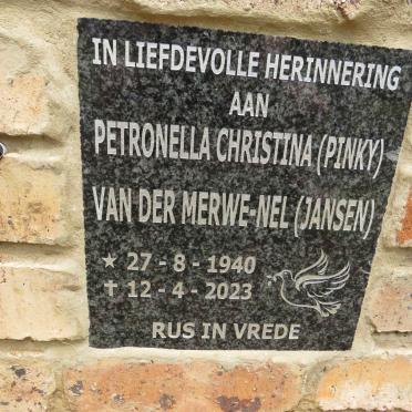 NEL Petronella Christina, VAN DER MERWE nee JANSEN 1940-2023
