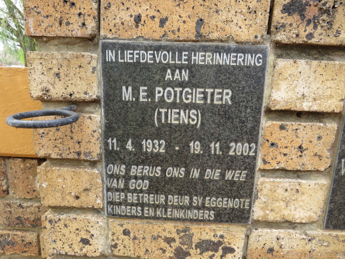 POTGIETER M.E. 1932-2002