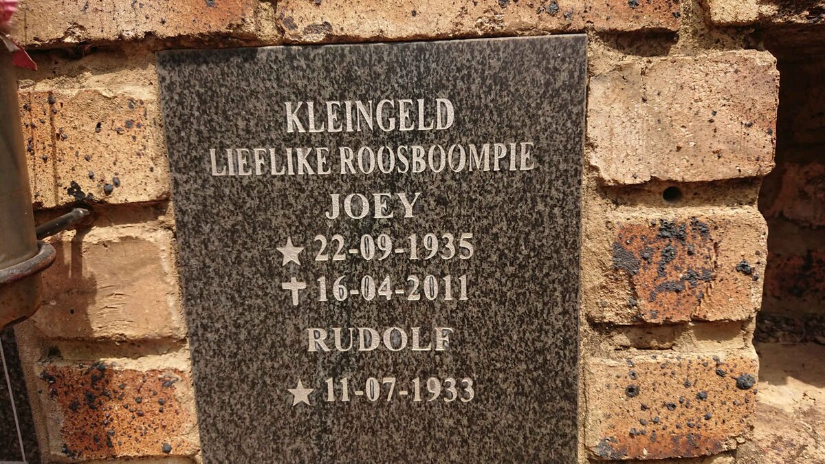 KLEINGELD Rudolf 1933- & Joey 1935-2011