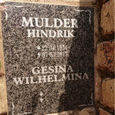 MULDER Hindrik 1934-2017 & Gesina