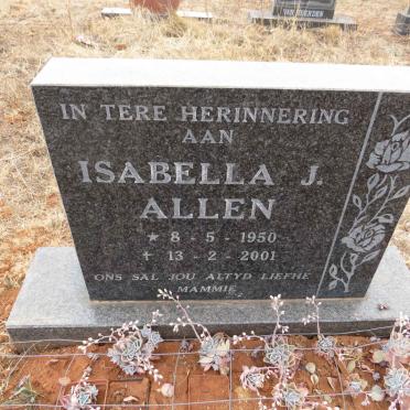 ALLEN Isabella J. 1950-2001