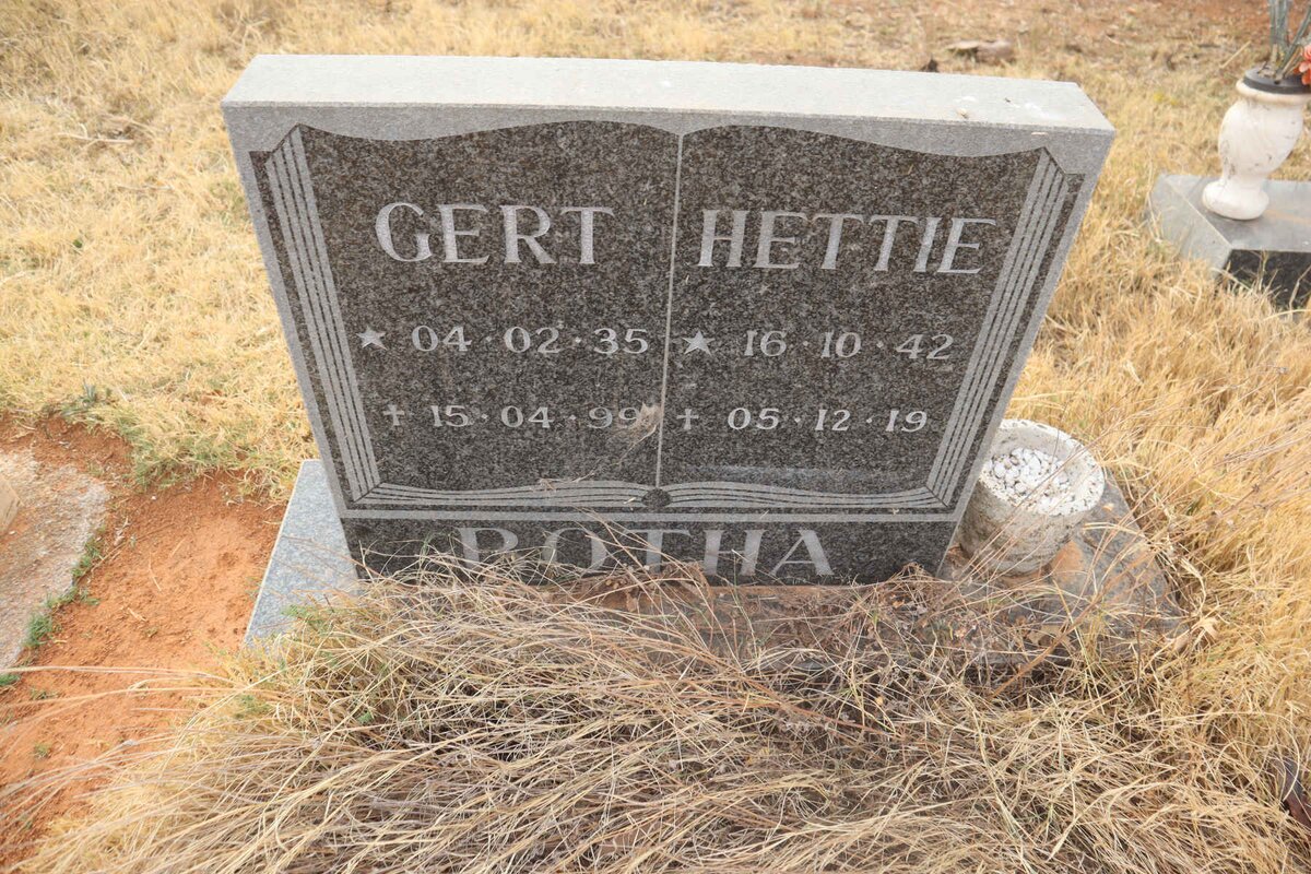 BOTHA Gert 1935-1999 & Hettie 1942-2019