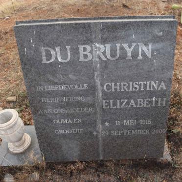 BRUYN Christina Elizabeth, du 1915-2000