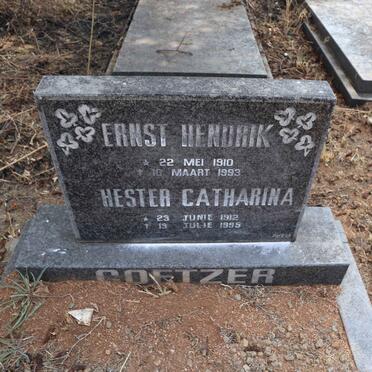 COETZER Ernst Hendrik 1910-1993 & Hester Catharina 1912-1995