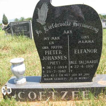 COETZEE Pieter Johannes 1934-1987 &amp; Eleanor TALJAARD 1937-