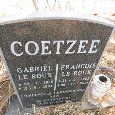 COETZEE Gabriel Le Roux 1935-2004 :: COETZEE Francois Le Roux 1962-2001