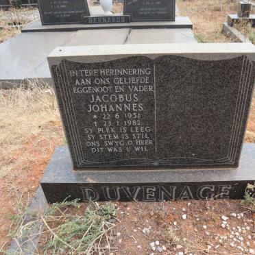 DUVENAGE Jacobus Johannes 1951-1982