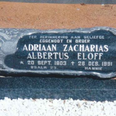 ELOFF Adriaan Zacharias Albertus 1903-1991
