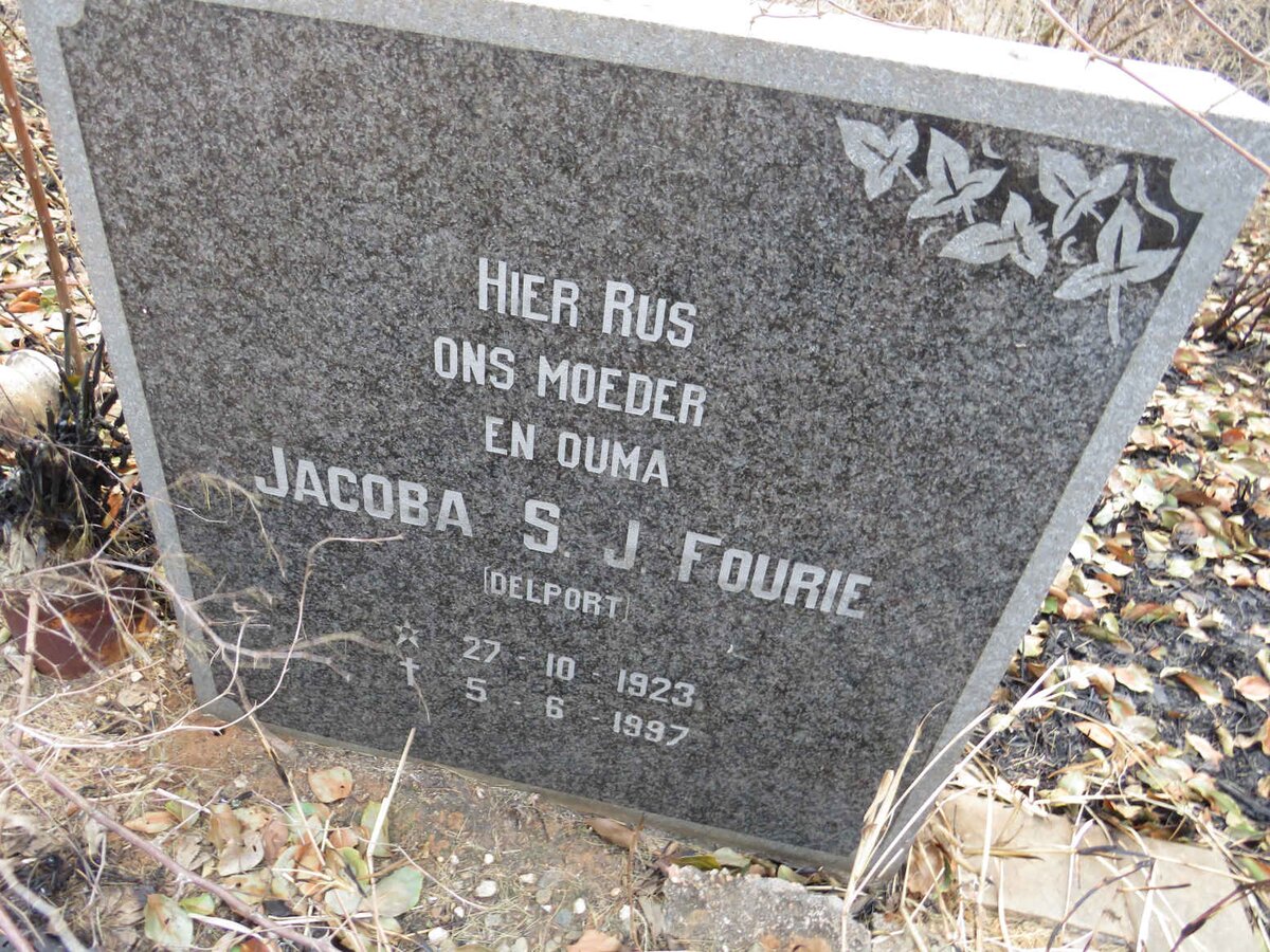 FOURIE Jacoba S.J. nee DELPORT 1923-1997