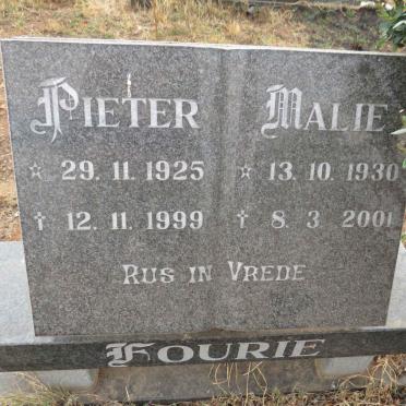 FOURIE Pieter 1925-1999 & Malie 1930-2001