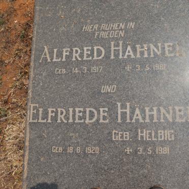 HAHNEL Alfred 1917-1981 & Elfriede HELBIG 1920-1981