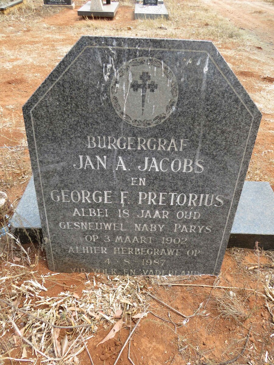 JACOBS Jan A. -1902 :: PRETORIUS George F. -1902