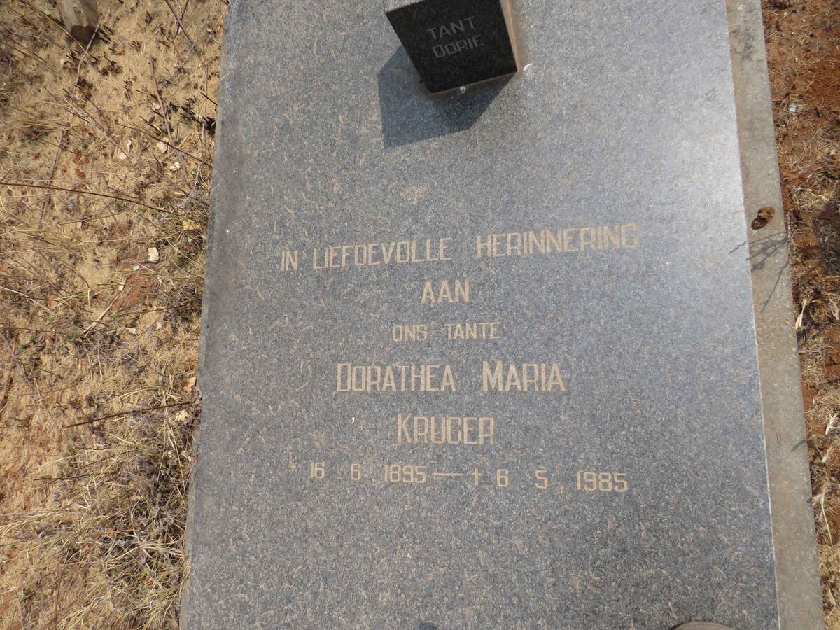 KRUGER Dorathea Maria 1895-1985