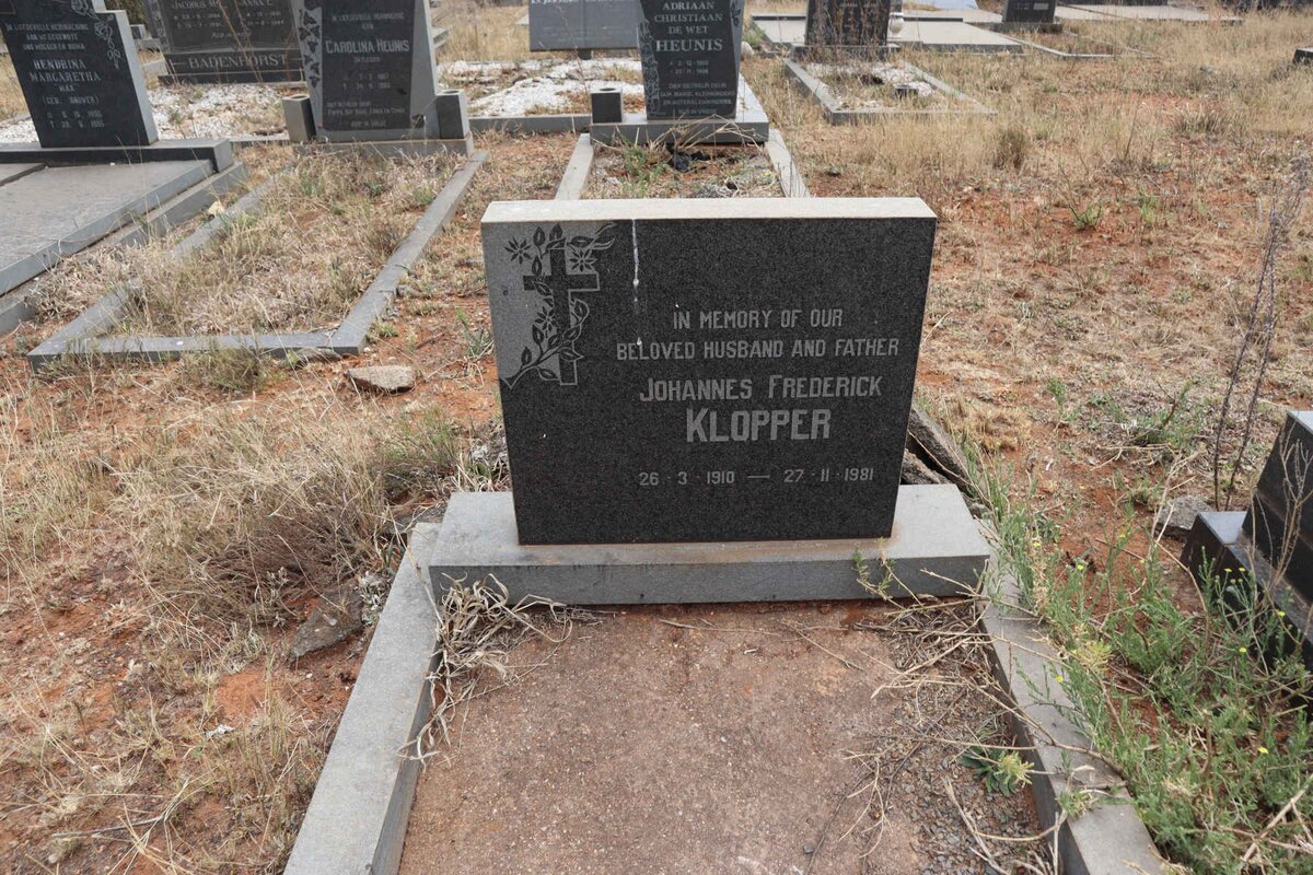 KLOPPER Johannes Frederick 1910-1981