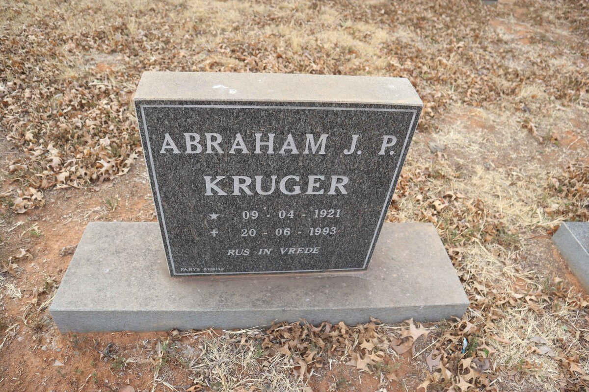 KRUGER Abraham J.P. 1921-1993