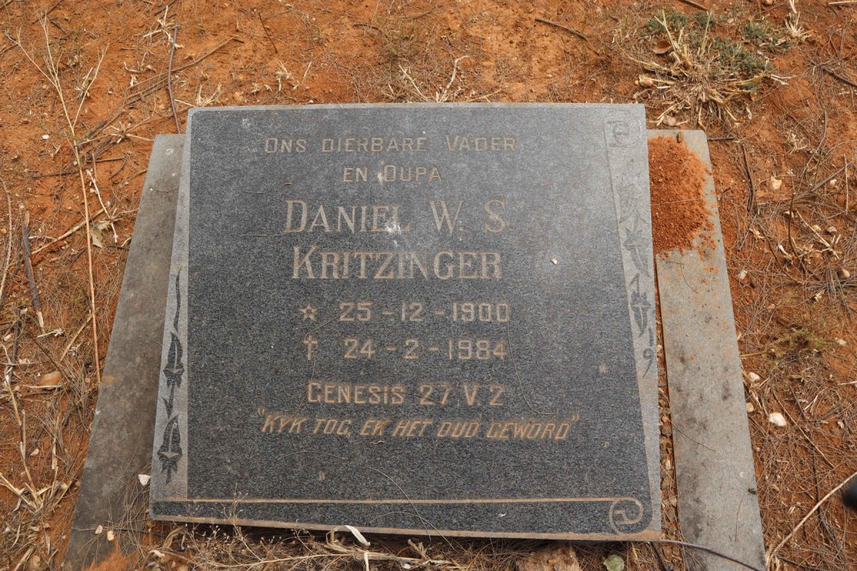 KRITZINGER Daniel W.S. 1900-1984