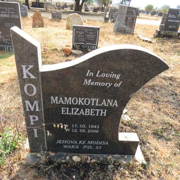 KOMPI Mamokotlana Elizabeth 1943-2008
