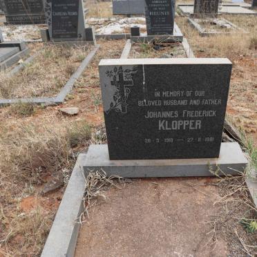 KLOPPER Johannes Frederick 1910-1981