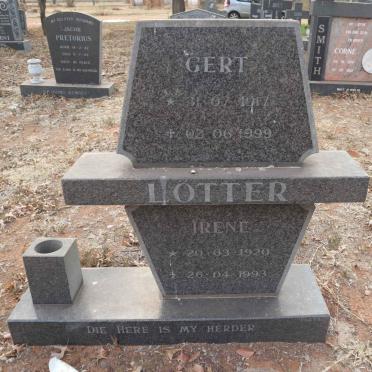 LOTTER Gert 1917-1999 & Irene 1920-1993