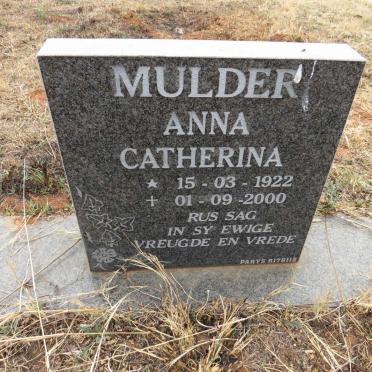 MULDER Anna Catherina 1922-2000