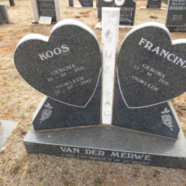 MERWE Koos, van der 1931-2001 & Francina 1935-