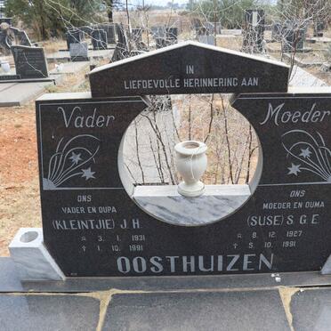 OOSTHUIZEN J.H. 1931-1991 & S.G.E. 1927-1991