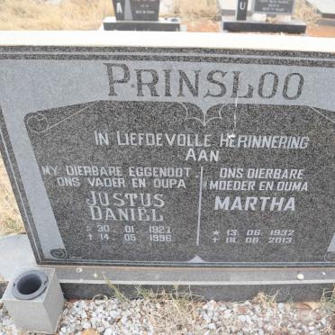 PRINSLOO Justus Daniel 1927-1996 & Martha 1932-2013