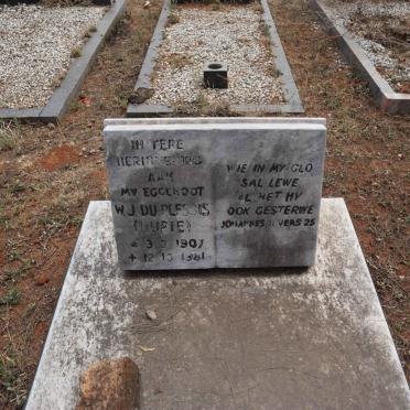 PLESSIS W.J., du 1907-1981