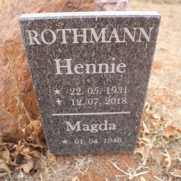 ROTHMANN Hennie 1931-2018 & Magda 1946-