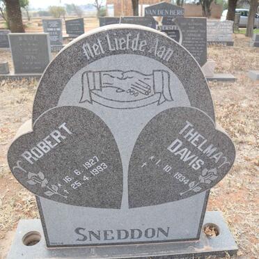 SNEDDON Robert 1927-1993 & Thelma Davis 1934-