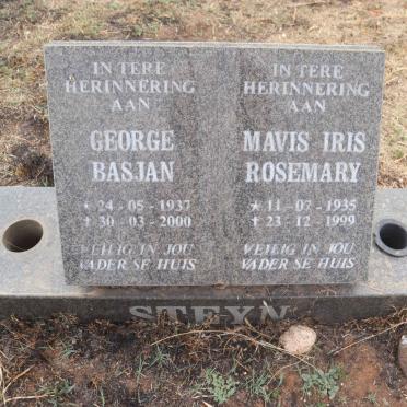 STEYN George Basjan 1937-2000 & Mavis Iris Rosemary 1935-1999