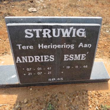 STRUWIG Andries 1941-2021 & Esme 1946-