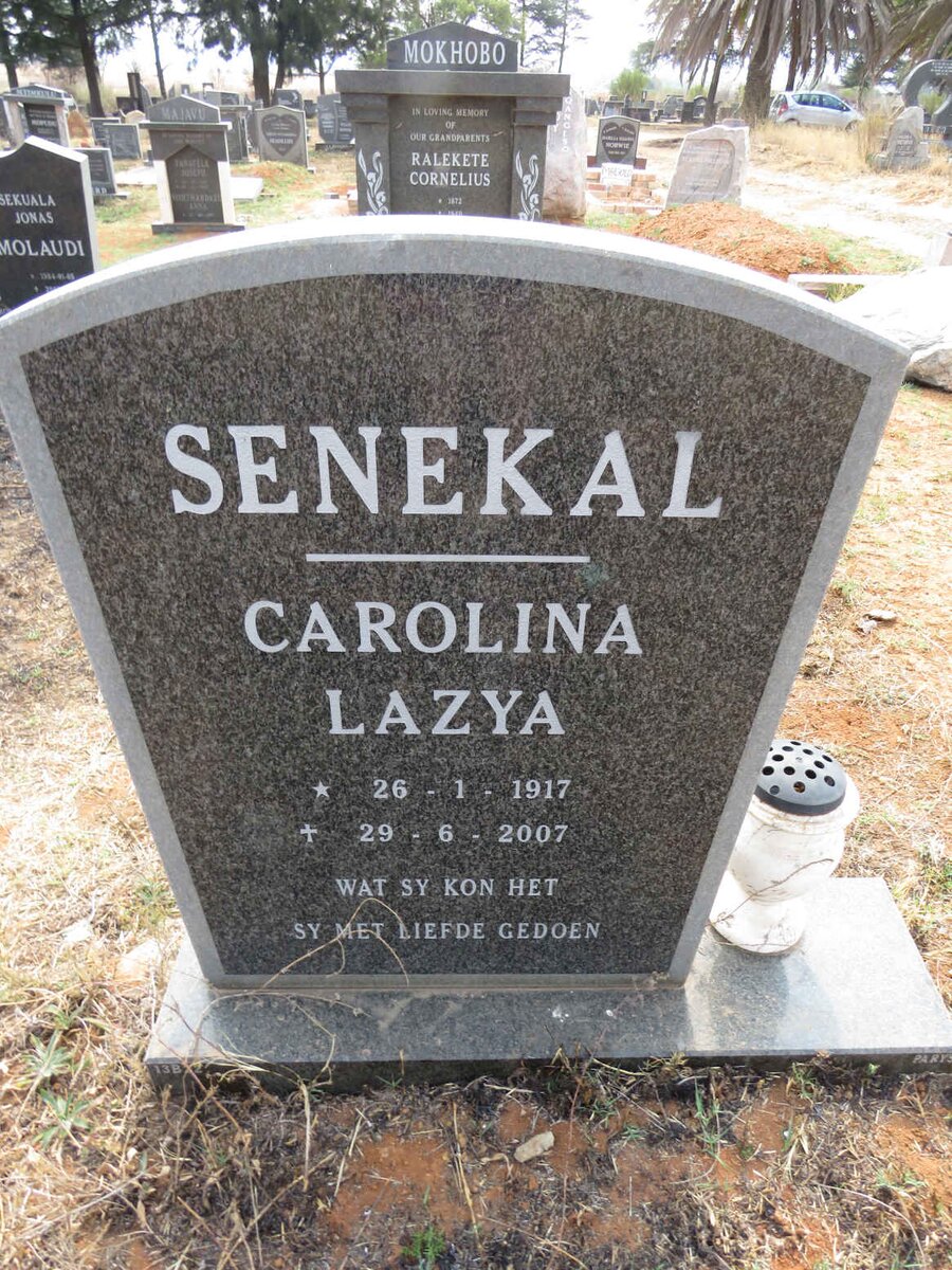 SENEKAL Carolina Lazya 1917-2007