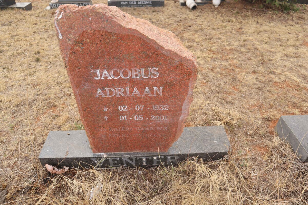 VENTER Jacobus Adriaan 1932-2001