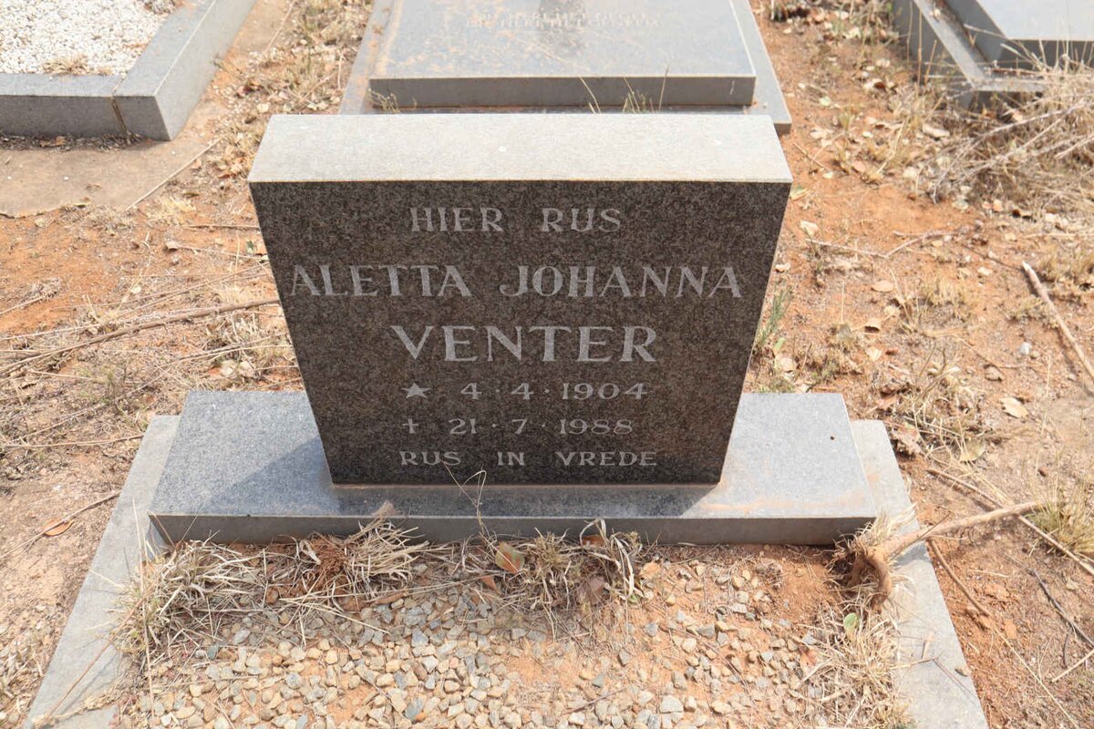 VENTER Aletta Johanna 1904-1988