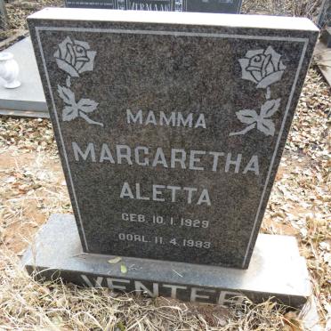 VENTER Margaretha Aletta 1929-1983