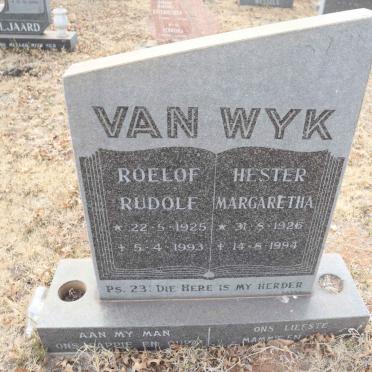 WYK Roelof Rudolf, van 1925-1993 & Hester Margaretha 1926-1994