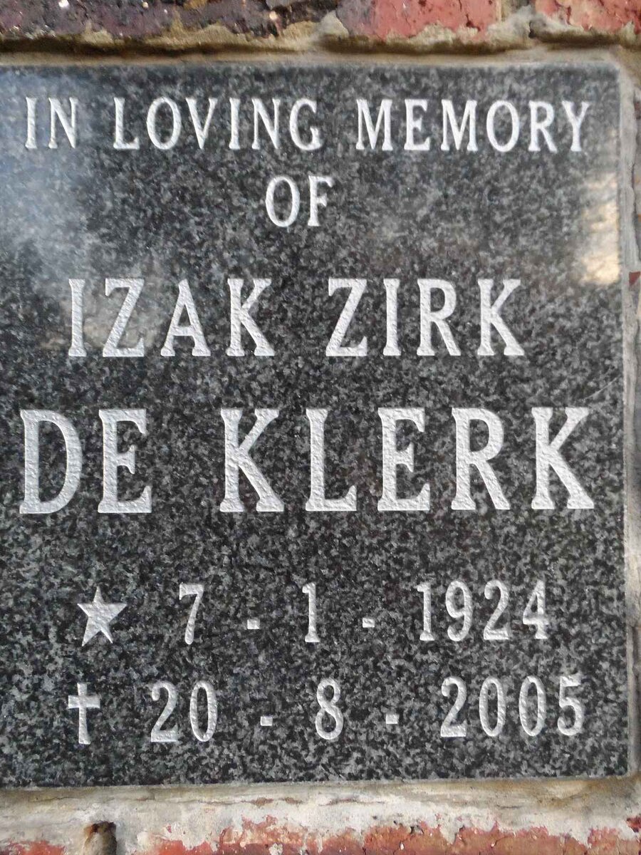 KLERK Izak Zirk, de 1924-2005