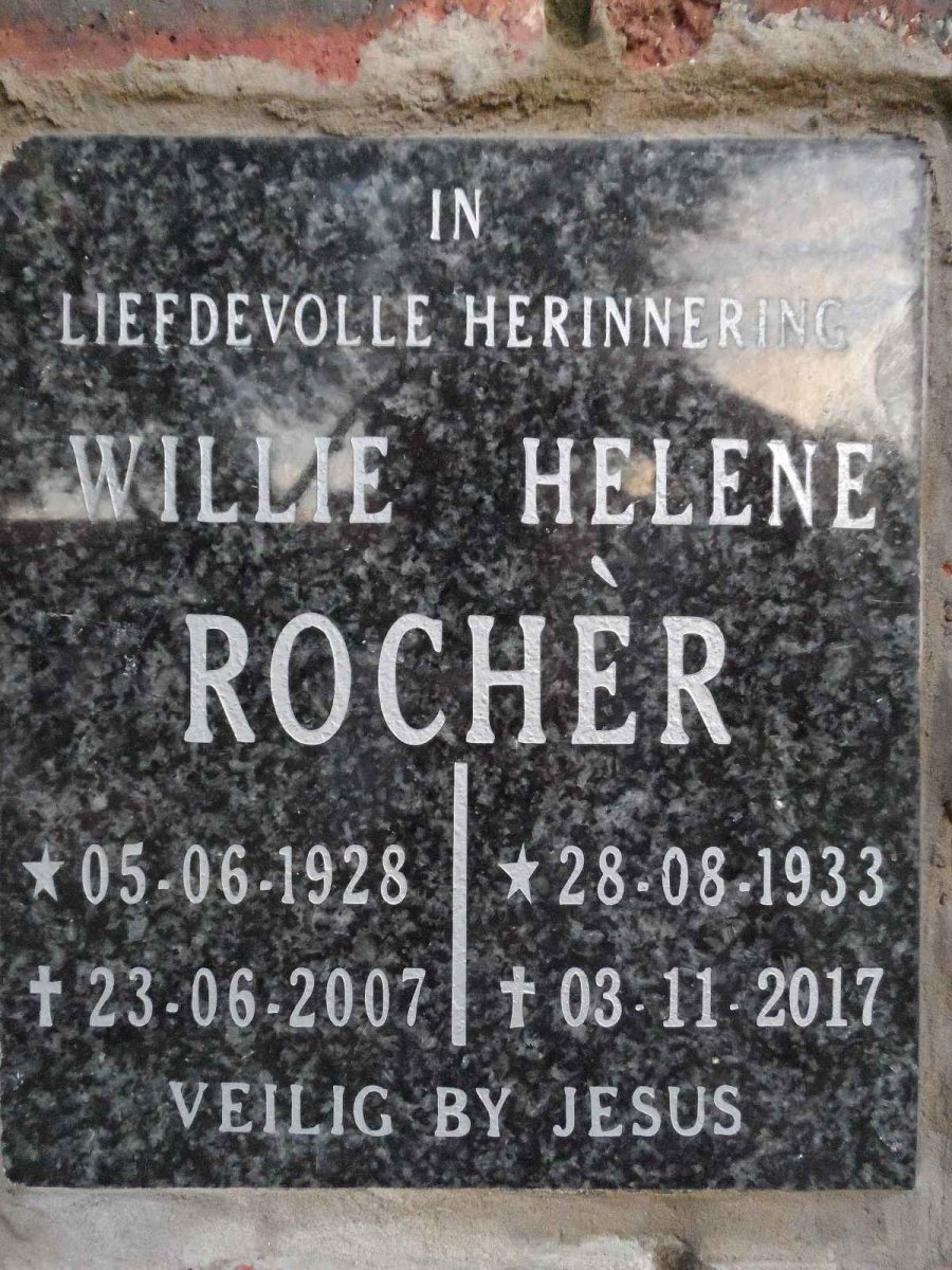 ROCHER Willie 1928-2007 &amp; Helene 1933-2017