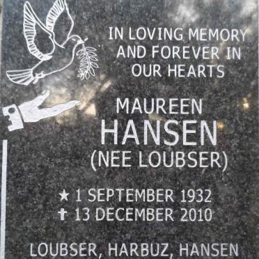 HANSEN Maureen nee LOUBSER 1932-2010