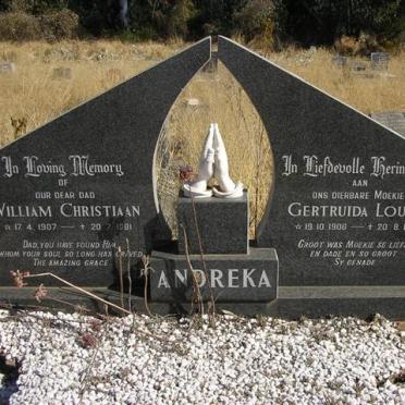 ANDREKA William Christiaan 1907-1981 &amp; Gertruida Louisa 1906-1961