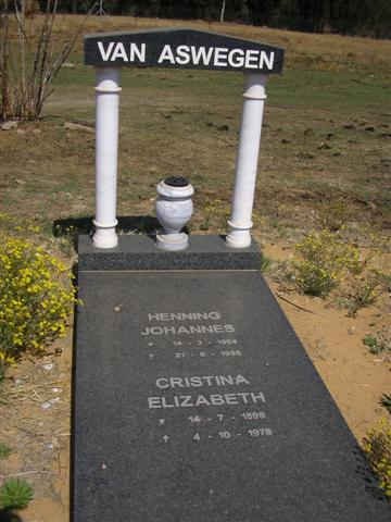 ASWEGEN Henning Johannes, van 1904-19?5 &amp; Cristina Elizabeth 1898-1978