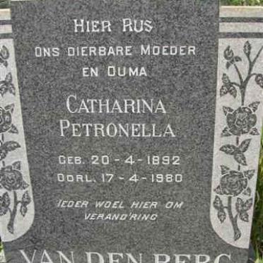BERG Catharina Petronella, van den 1892-1980