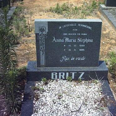 BRITZ Anna Maria Stephina 1899-1985