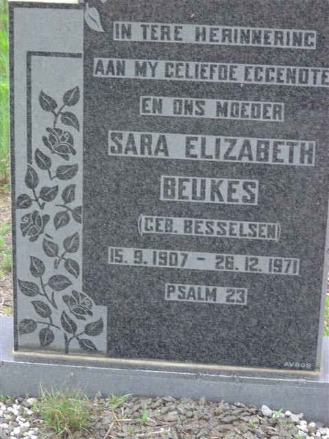 BEUKES Sara Elizabeth nee BESSELSEN 1907-1971